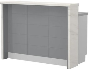 Островна кухненска пейка Hudson-Length: 135 cm.-Gray-White Marble