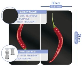 Комплект от 2 стъклени капака за печка , 52 x 30 cm Peperoni - Wenko