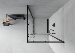 Mexen Rio квадратна душ кабина 90 x 90 см, прозрачна, черна - 860-090-090-70-00