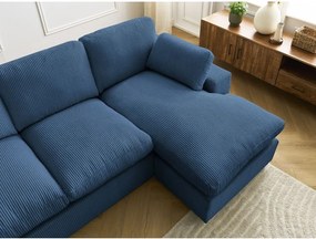 Син ъглов диван от рипсено кадифе Belair – Bobochic Paris