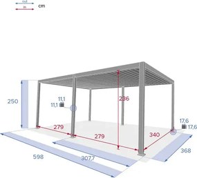Беседка Hesperide Evora, Алуминий, 6x3.6 m - Графит