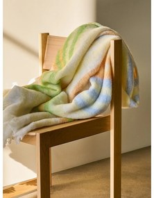 Жълто/зелено одеяло със смес от вълна 140x200 cm Loom – Hübsch