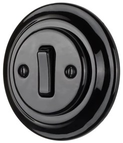 Bohemia-Design - Порцеланов ретро единичен ключ с рамка № 6 черен