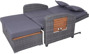 Сив градински диван от изкуствен ратан Bari – Garden Pleasure