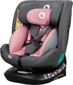 Lionelo - Автокресло с въртяща се основа BASTIAAN ONE i-Size 40-150 cm Pink Rose