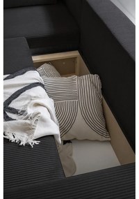 Антрацитен разтегателен ъглов диван от рипсено кадифе (променлив) Brave Dave – Miuform