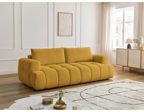 Сгъваем/с място за съхранение диван в цвят горчица 251 cm Fuji – Bobochic Paris