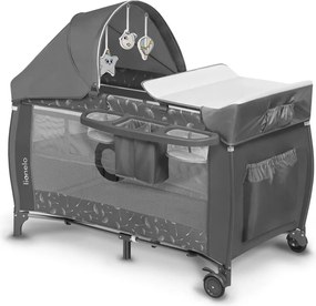 Lionelo - Бебешка кошара за пътуване SVEN PLUS, сива