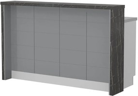 Островна кухненска пейка Hudson-Length: 160 cm.-Gray-Black Stone