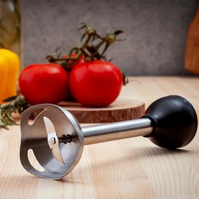 Пасатор, чопър и миксер 3в1 Oliver Voltz OV51112WSC, 800W, 700 мл, 2 скорости, Острие и приставка за разбъркване от неръждаема стомана, Черен