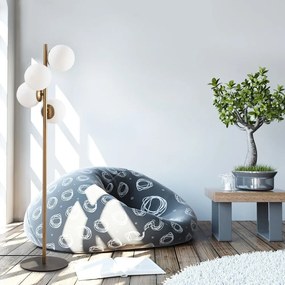 Черна и златисто подова лампа със стъклен абажур (височина 130 cm) Faze – Opviq lights