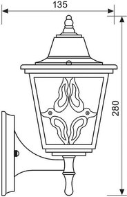 Градински аплик LYON, ант. месинг, 1xE27