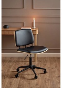 Черен офис стол от имитация на кожа Owen – Actona