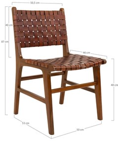 Кафяви трапезни столове от тиково дърво в комплект от 2 броя Perugia - House Nordic