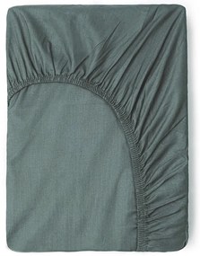 Зелено-сив разтегателен памучен чаршаф 140x200 cm – Good Morning