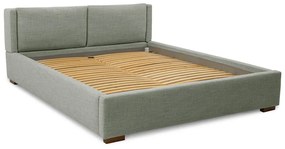 Сиво тапицирано двойно легло с включена подматрачна рамка 180x200 cm Dreamer – Scandic