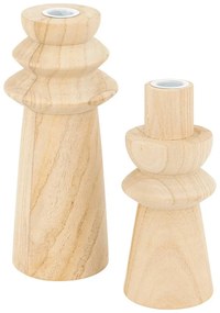 Свещник atmosphera Uma, Дърво, 24 cm, 2 бр