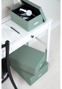 Картонена кутия за съхранение тюркоазена с капак 34,5x45x18,5 cm Katrin Canvas Paper Laminate – Bigso