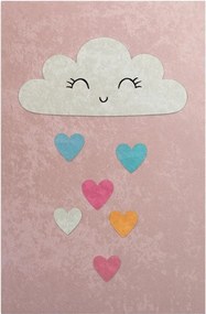 Розов детски килим подходящ за пране 140x190 cm Clouds – Mila Home