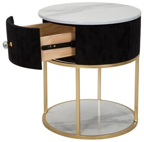 Нощно шкафче в черно и златно Montpellier - Mauro Ferretti