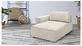 Кремав модул за диван от велур, ляв ъгъл Nihad modular - Bobochic Paris