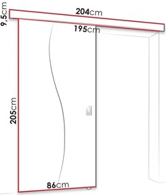 Плъзгаща се врата Fala -Leuko-Length: 86 cm