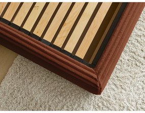 Двойно тапицирано легло с място за съхранение с включена подматрачна рамка в тухлен цвят 180x200 cm Jade – Bobochic Paris