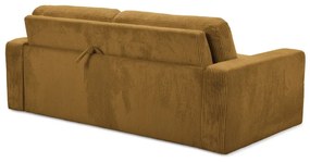 Сгъваем диван от рипсено кадифе в цвят горчица 195 cm Nona – Makamii