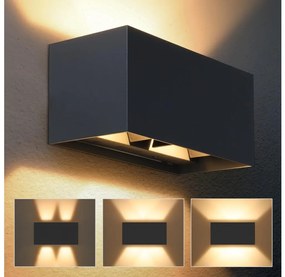 Brilagi - LED външно стенно осветително тяло DOUBLE CUBE LED/12W/230V антрацит IP65