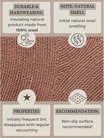 Теракотен ръчно изработен вълнен килим 200x300 cm Calmio – Hanse Home