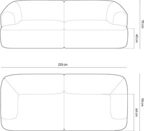 Бежов диван от рипсено кадифе 255 cm Campi – Cosmopolitan Design
