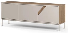 Кремавo-естествен скрин от декор от дъб 150x55x35 cm Lilou – Marckeric