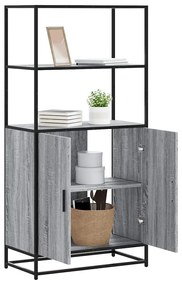 Sonata H Висока дъска Grey Sonoma 68x35x139 cm Обработено дърво и метал