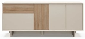 Скрин от дъбов декор В бежов и естествен цвят 180x76x45 cm Carpi – Marckeric