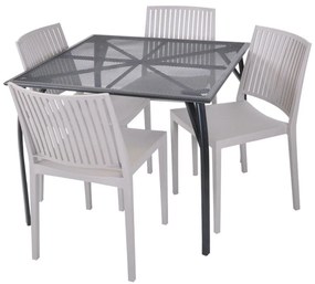 Бежов пластмасов градински стол Bars - Rojaplast