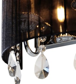 Комплект от 2 стенни лампи хром с черен абажур - Ann-Kathrin 2