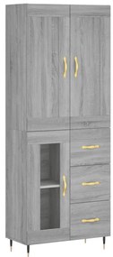 3199927 vidaXL Висок шкаф, сив сонома, 69,5x34x180 см, инженерно дърво
