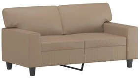 359416 vidaXL 2-местен диван, капучино, 120 см, изкуствена кожа