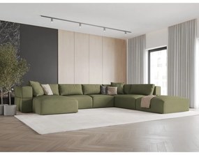 Светлозелен ъгъл U-образен диван, десен ъгъл Esther – Milo Casa