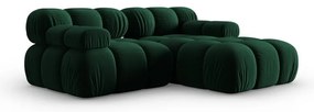 Ъглов диван от зелено кадифе (десен ъгъл) Bellis - Micadoni Home
