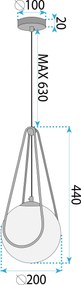Лампа APP1793-1CP 20cm Gold