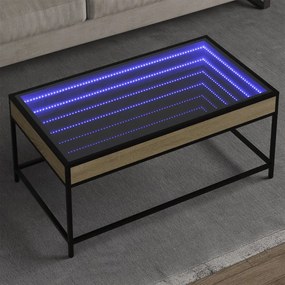 Sonata H Маса за кафе с Infinity LED, сонома дъб, 90x50x41 см