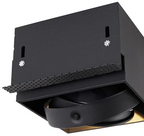 Вграден прожектор черен GU10 AR111 без рамка - Oneon