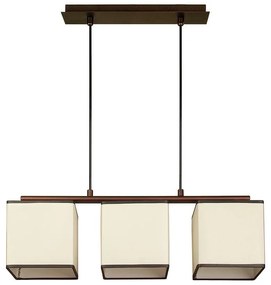 Пендел МИЛАНО, патина, абажури Шинц Крем, 3xE27