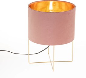 Модерна настолна лампа розова със злато - Rosalina
