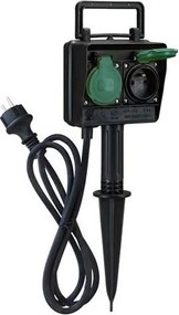 Solight PG01 - Екстериорна градинска колона с контакти IP44 + 1.5 м гумен кабел