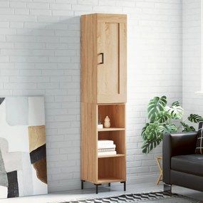 3200324 vidaXL Висок шкаф, сонома дъб, 34,5x34x180 см, инженерно дърво