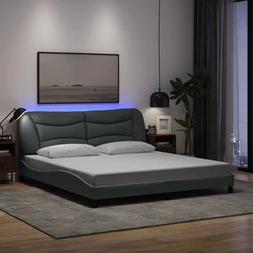 3213718 vidaXL Рамка за легло с LED без матрак Hvar, 180x200 см, плат