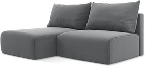 Сив кадифен сгъваем/с място за съхранение ъглов диван (ляв ъгъл) Kalena – Makamii