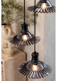 Черно висящо осветително тяло със стъклен абажур ø 22 cm Novia – Markslöjd